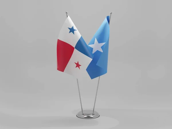 Somalia Panama Cooperation Flags White Background Render — Stock Photo, Image