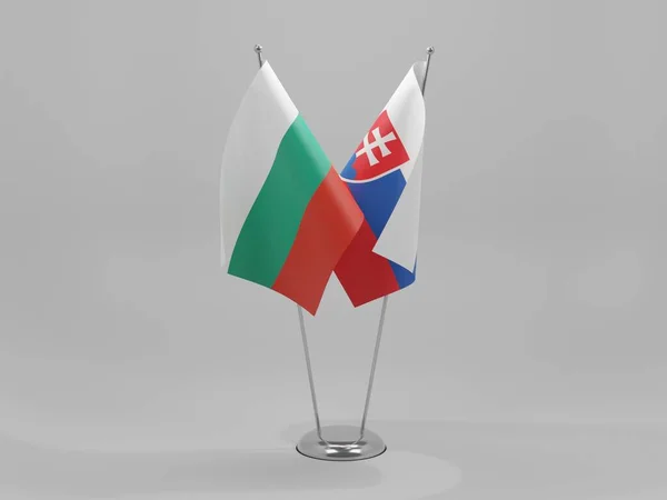 Slovakia Bulgaria Cooperation Flags White Background Render — Stock Photo, Image