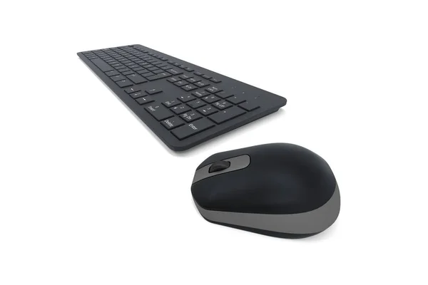 计算机键盘和鼠标 3D渲染 — 图库照片