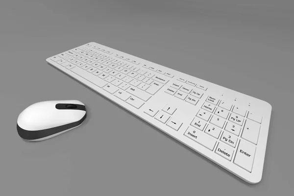 Computer Keyboard Mouse Render — Stock Photo, Image