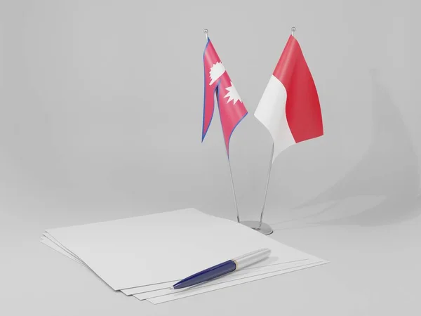 Monako Flagi Nepalu Białe Tło Render — Zdjęcie stockowe