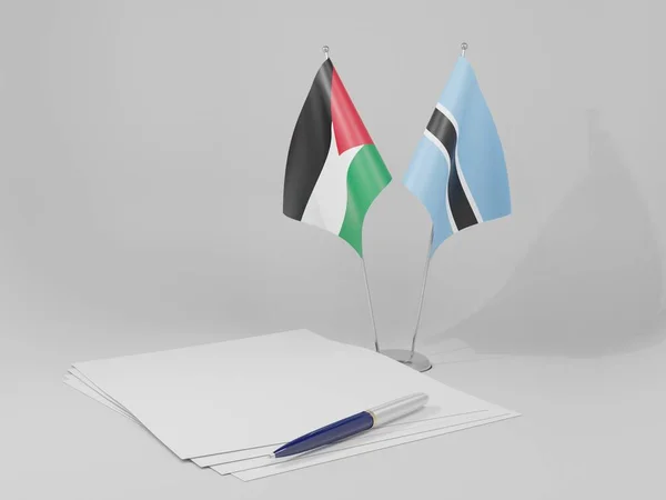 ボツワナ ヨルダンの国旗 白い背景 3Dレンダリング — ストック写真