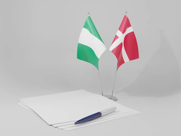 尼日利亚协定旗帜 白色背景 3D渲染 — 图库照片