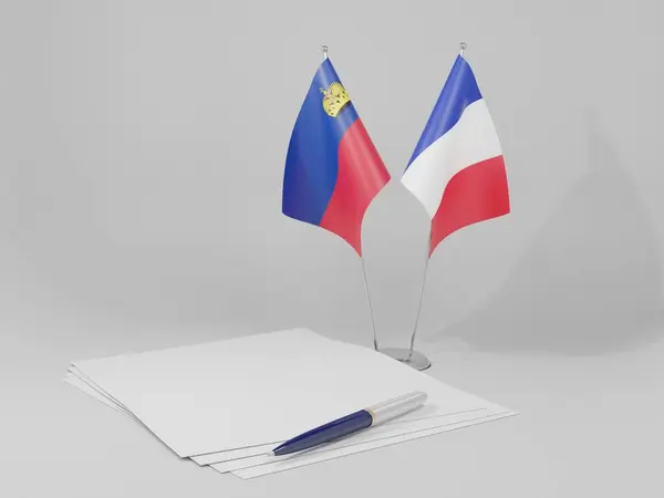 列支敦士登协定旗帜 白色背景 3D渲染 — 图库照片