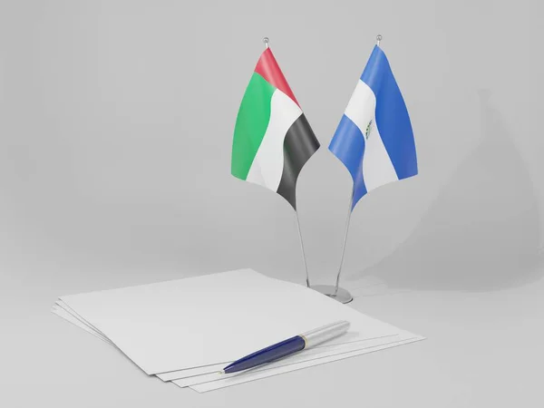Salvador Vereinigte Arabische Emirate Flaggen Weißer Hintergrund Render — Stockfoto