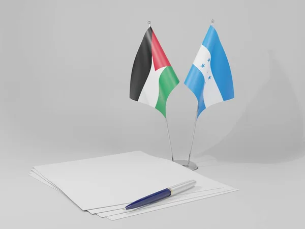 ホンジュラス ヨルダンの国旗 白い背景 3Dレンダリング — ストック写真