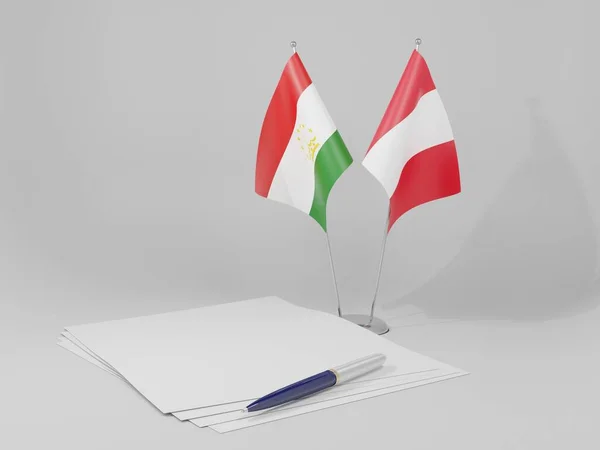 Perù Bandiere Dell Accordo Tagikistan Sfondo Bianco Render — Foto Stock