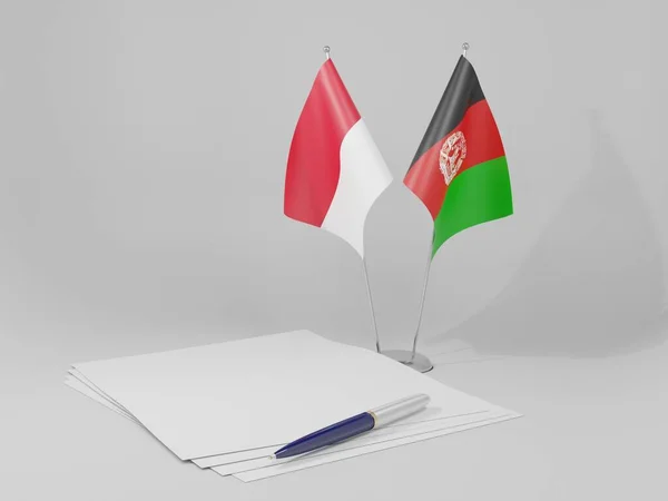 Afeganistão Acordo Mônaco Bandeiras Fundo Branco Render — Fotografia de Stock