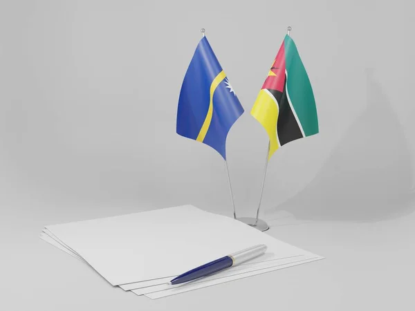 Mozambique Nauru Agreement Flags White Background Render — стокове фото