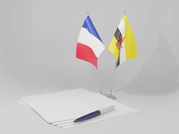法国协定旗帜 白色背景 3D渲染 — 图库照片