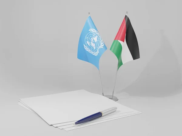 ヨルダン 国連合意の旗 白い背景 3Dレンダリング — ストック写真