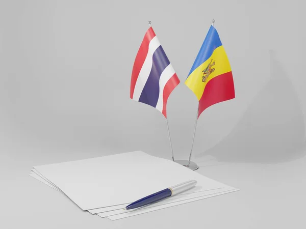 Moldavie Drapeaux Accord Thaïlande Fond Blanc Render — Photo