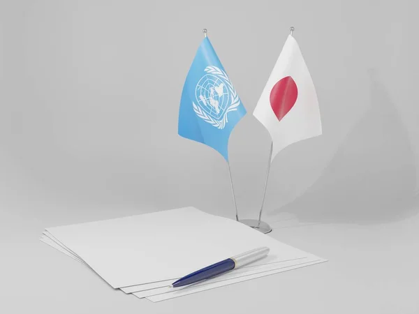 国際連合協定旗 3Dレンダリング — ストック写真