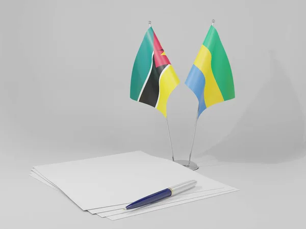 모잠비크 Agreement Flags White Background Render — 스톡 사진