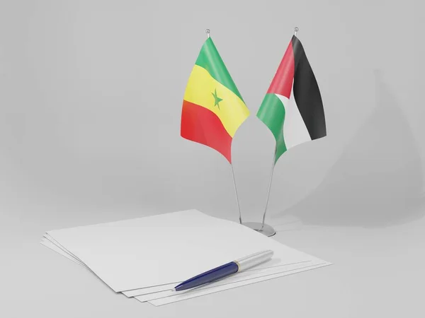 Jordanië Senegal Overeenkomst Vlaggen Witte Achtergrond Render — Stockfoto
