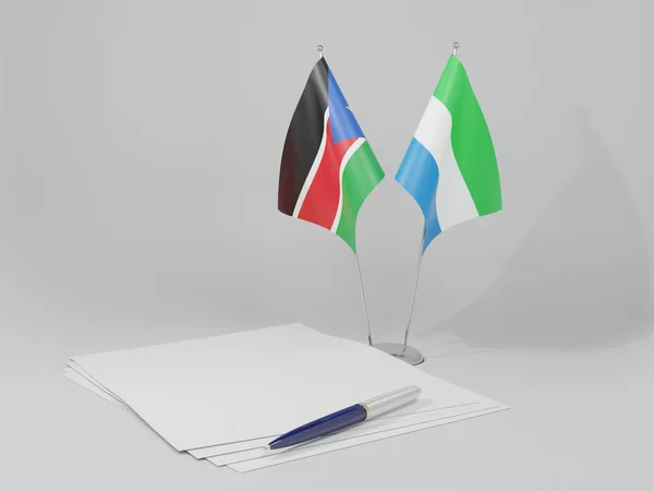 Sierra Leone Drapeaux Accord Soudan Sud Fond Blanc Render — Photo