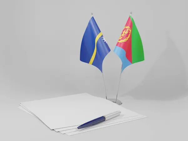 Eritrea Nauru Agreement Flags White Background Render — Stock Photo, Image