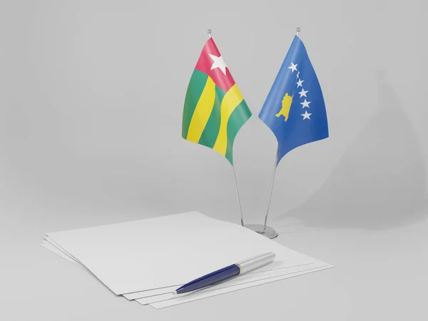 Kosovo Togo Drapeaux Accord Fond Blanc Render — Photo