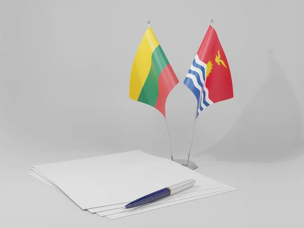 Kiribati Литовська Угода Flags White Background Render — стокове фото