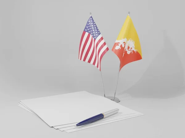 美利坚合众国协定旗帜 白色背景 3D渲染 — 图库照片