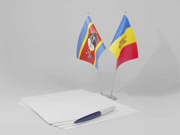 Молдова Свазилендское Соглашение Флаги Белый Фон Рендер — стоковое фото