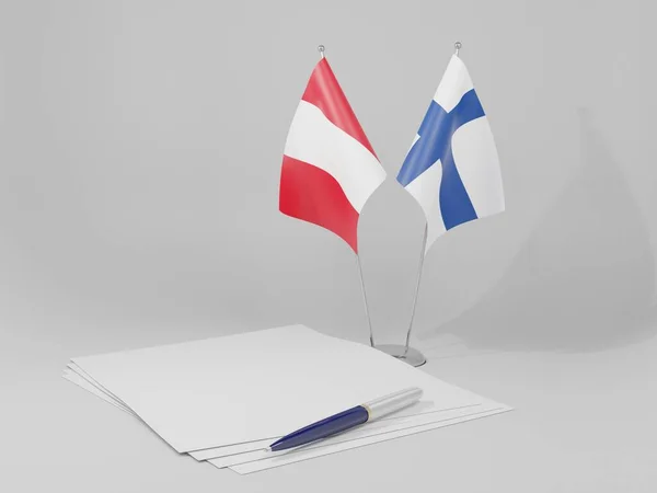 フィンランド ペルーの国旗 白い背景 3Dレンダリング — ストック写真