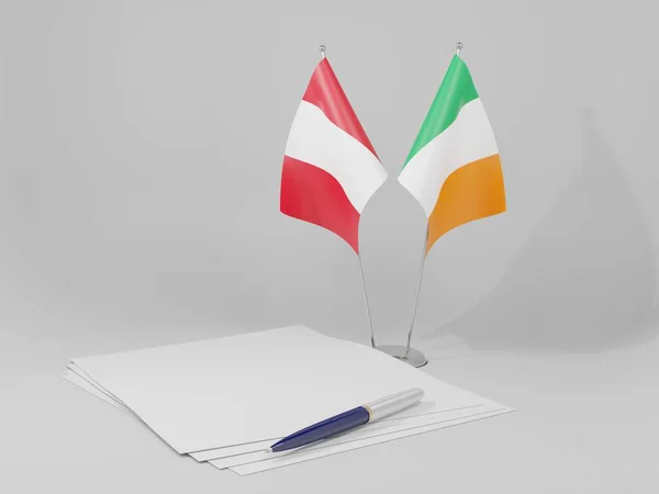 Irland Peru Abkommen Flaggen Weißer Hintergrund Render — Stockfoto