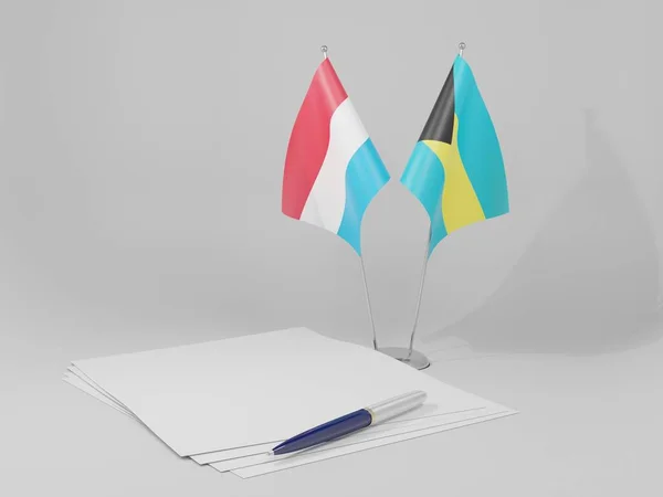 Bahamas Luxembourg Agreement Flags White Background Render — 스톡 사진