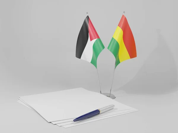 Βολιβία Ιορδανία Σημαίες Συμφωνία Λευκό Φόντο Render — Φωτογραφία Αρχείου