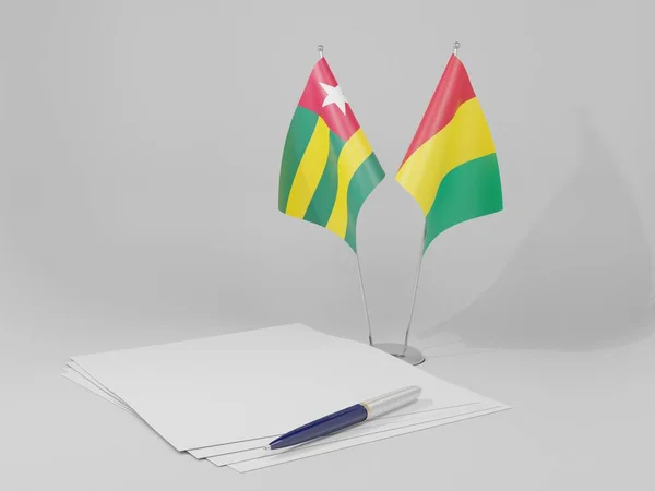Guinea Banderas Del Acuerdo Togo Fondo Blanco Render —  Fotos de Stock