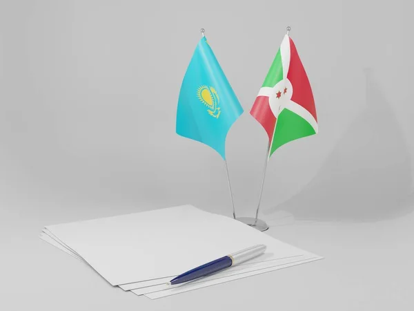 Бурунди Флаги Казахстанского Соглашения Белый Фон Рендер — стоковое фото