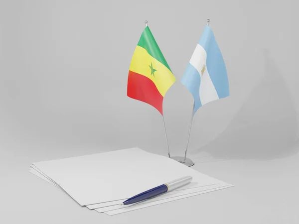 Argentinië Senegal Overeenkomst Vlaggen Witte Achtergrond Render — Stockfoto