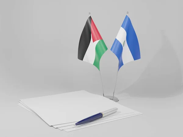 萨尔瓦多 约旦协定旗帜 白色背景 3D渲染 — 图库照片