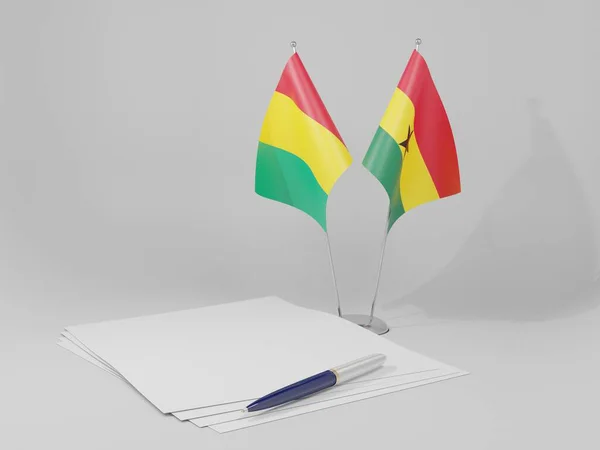 ガーナ ギニア協定旗 3Dレンダリング — ストック写真