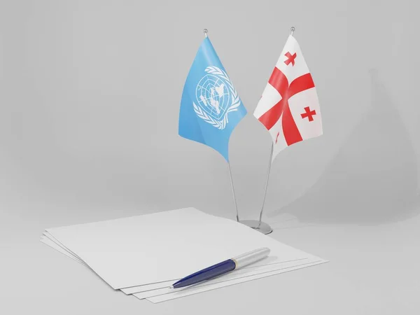 ジョージア 国連合意の旗 白い背景 3Dレンダリング — ストック写真
