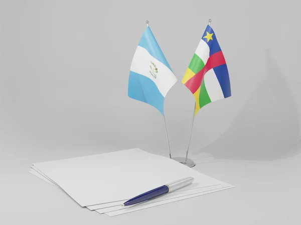Κεντροαφρικανική Δημοκρατία Γουατεμάλα Συμφωνία Σημαίες Λευκό Φόντο Render — Φωτογραφία Αρχείου