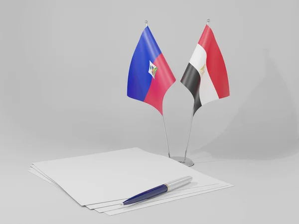 海地协定旗帜 白色背景 3D渲染 — 图库照片