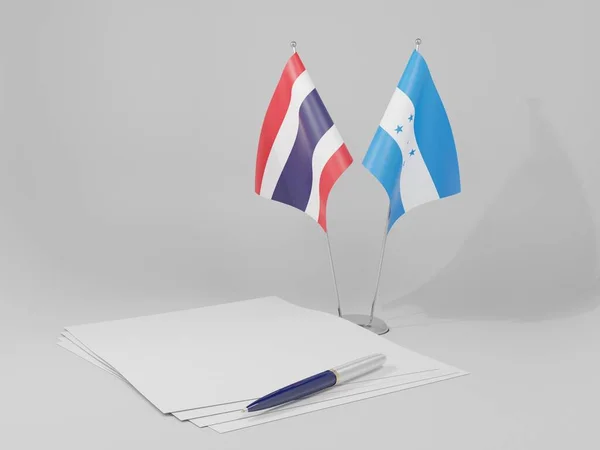 Ονδούρα Ταϊλάνδη Συμφωνία Σημαίες Λευκό Φόντο Render — Φωτογραφία Αρχείου