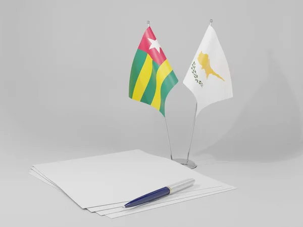 Zypern Togo Abkommen Flaggen Weißer Hintergrund Render — Stockfoto