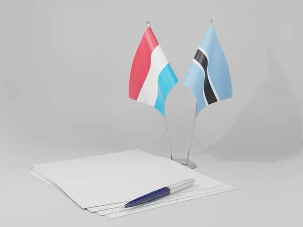 Botswana Banderas Del Acuerdo Luxemburgo Fondo Blanco Render —  Fotos de Stock