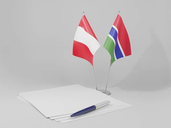 冈比亚 秘鲁协定旗帜 白色背景 3D渲染 — 图库照片