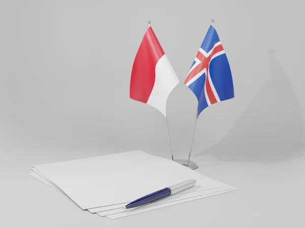 Island Indonésie Dohody Vlajky Bílé Pozadí Render — Stock fotografie