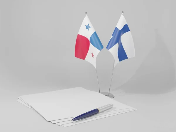 Φινλανδία Panama Agreement Flags Λευκό Φόντο Render — Φωτογραφία Αρχείου
