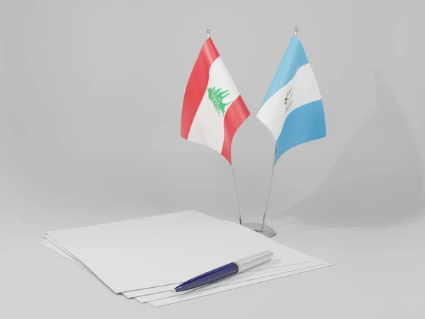 Guatemala Lebanon Agreement Flags White Background Render — Stock Photo, Image