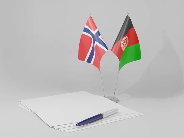 Афганистан Норвегия Соглашение Флаги Белый Фон Рендер — стоковое фото