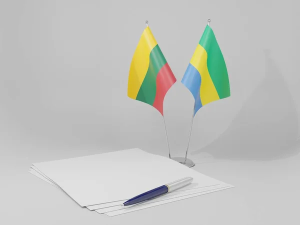 리투아니아 Flags White Background Render — 스톡 사진