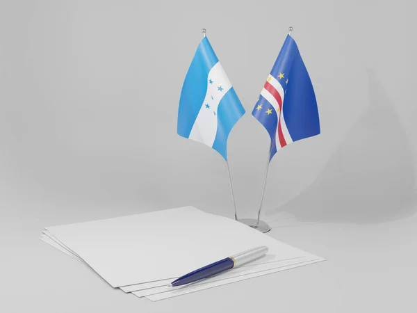 Πράσινο Ακρωτήριο Honduras Agreement Flags Λευκό Φόντο Render — Φωτογραφία Αρχείου