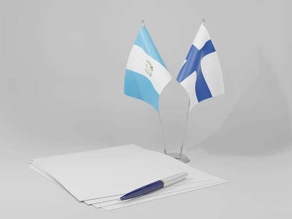 Finland Guatemala Agreement Flags White Background Render — Stock Photo, Image