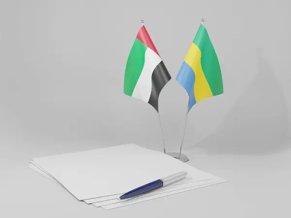 阿拉伯联合酋长国协定旗帜 白色背景 3D渲染 — 图库照片