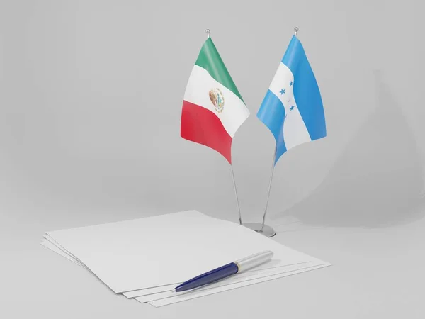 Гондурас Мексиканское Соглашение Флаги Белый Фон Рендер — стоковое фото